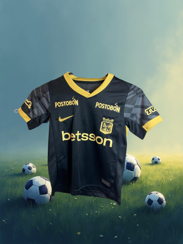 UNIFORME ATLÉTICO NACIONAL PARÁ NIÑO– ELEGANCIA NOCTURNA CON ORGULLO VERDOLAGA