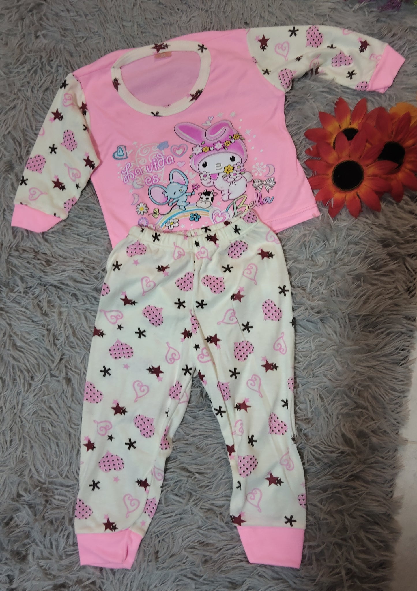 PIJAMA NIÑO/NIÑA MANGA LARGA Y PANTALON ESTAMPADA