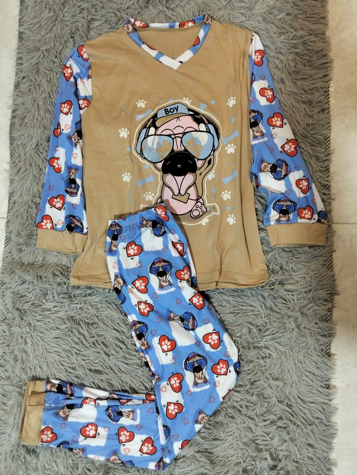 PIJAMA NIÑO/NIÑA MANGA LARGA Y PANTALON ESTAMPADA