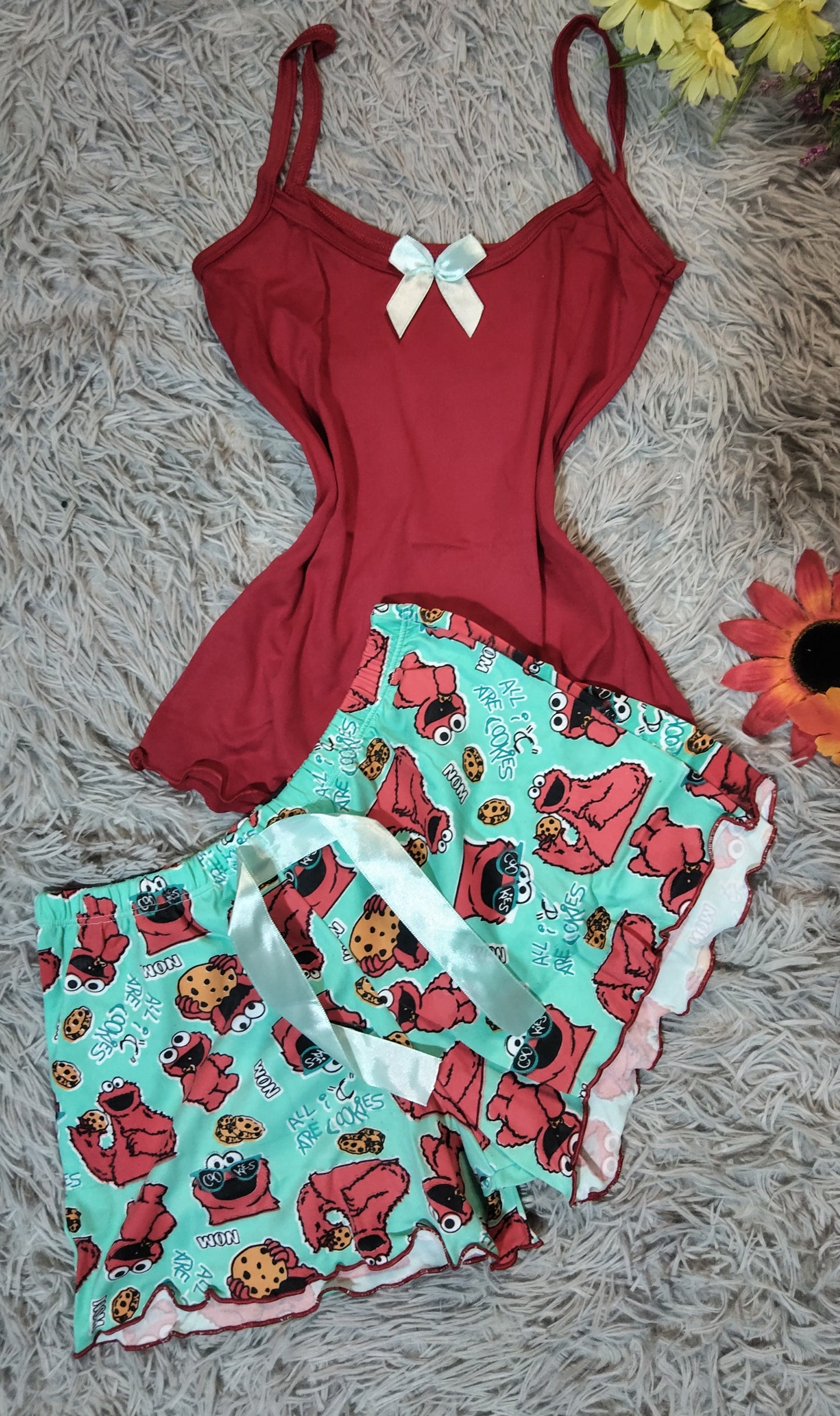 PIJAMA AMOR KAWAII – BLUSA DE TIRAS + SHORT ESTAMPADO