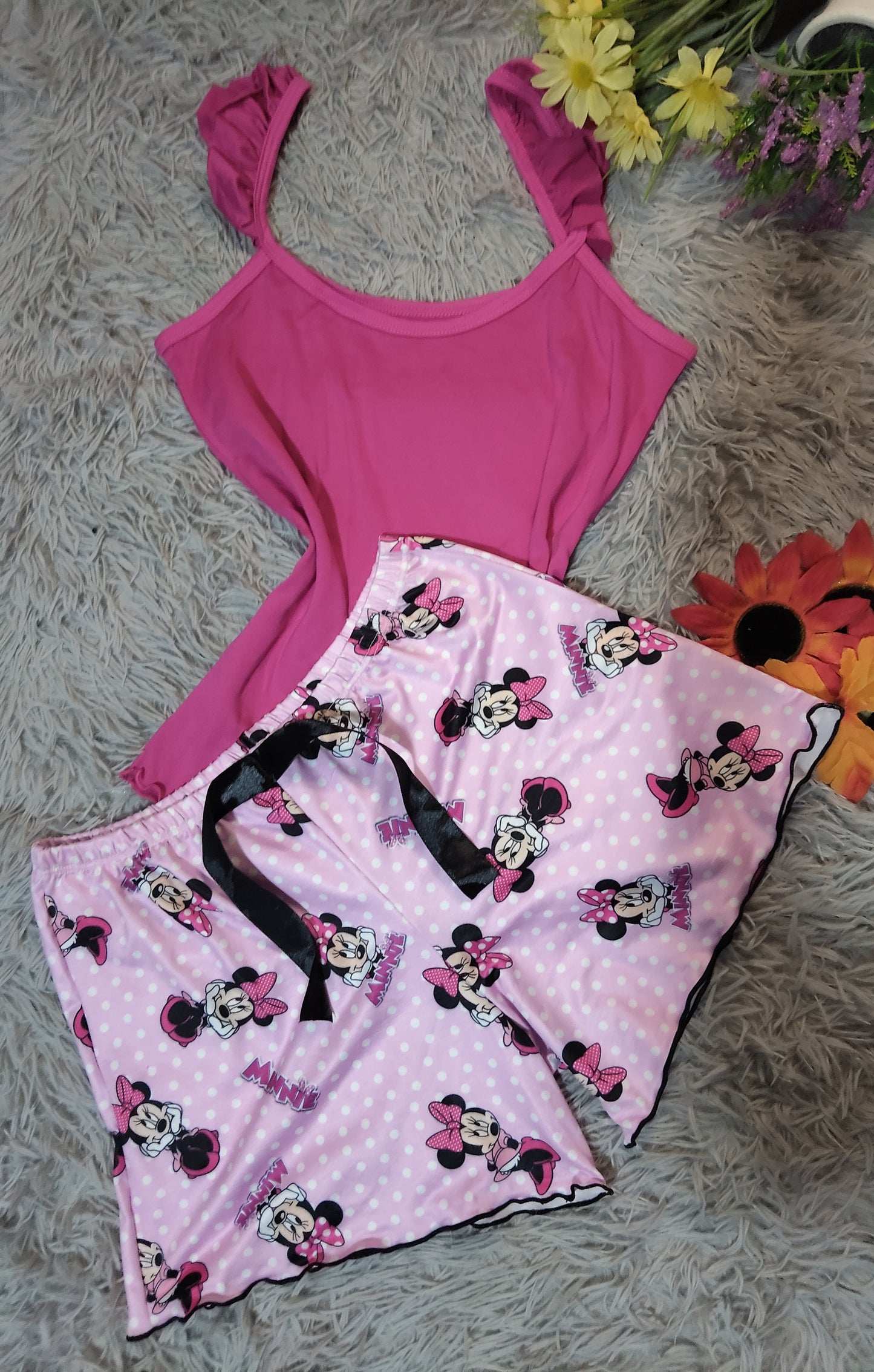 PIJAMA AMOR KAWAII – BLUSA DE TIRAS + SHORT ESTAMPADO