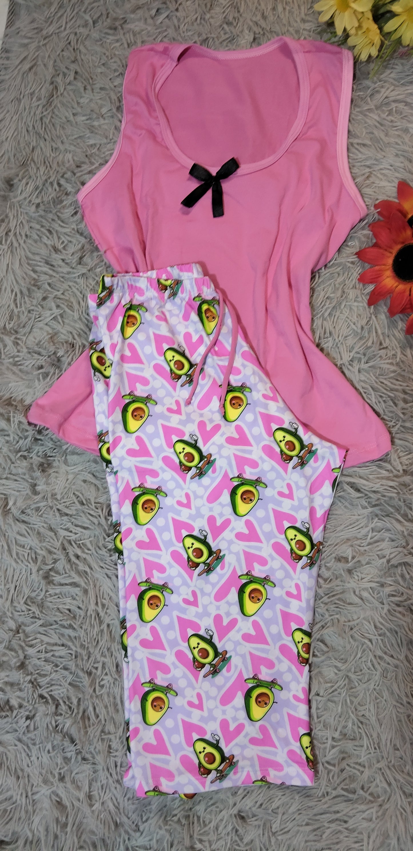 PIJAMA SOÑADORA– BLUSA EN ESQUELETO Y PANTALÓN CAPRI