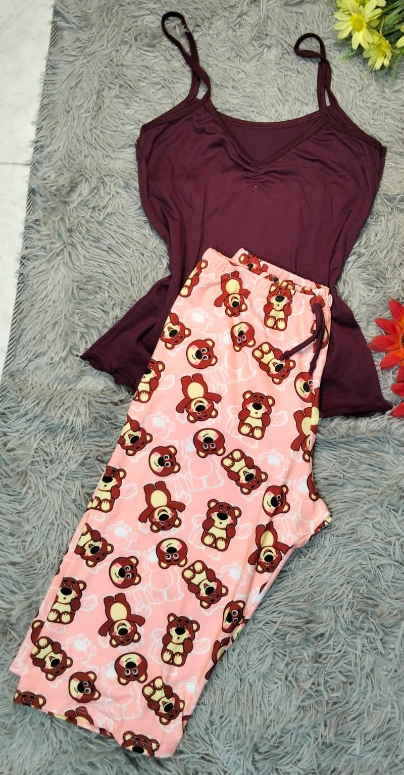 PIJAMA IVANNA– CAPRI Y BLUSA DE TIRAS SÚPER CÓMODA