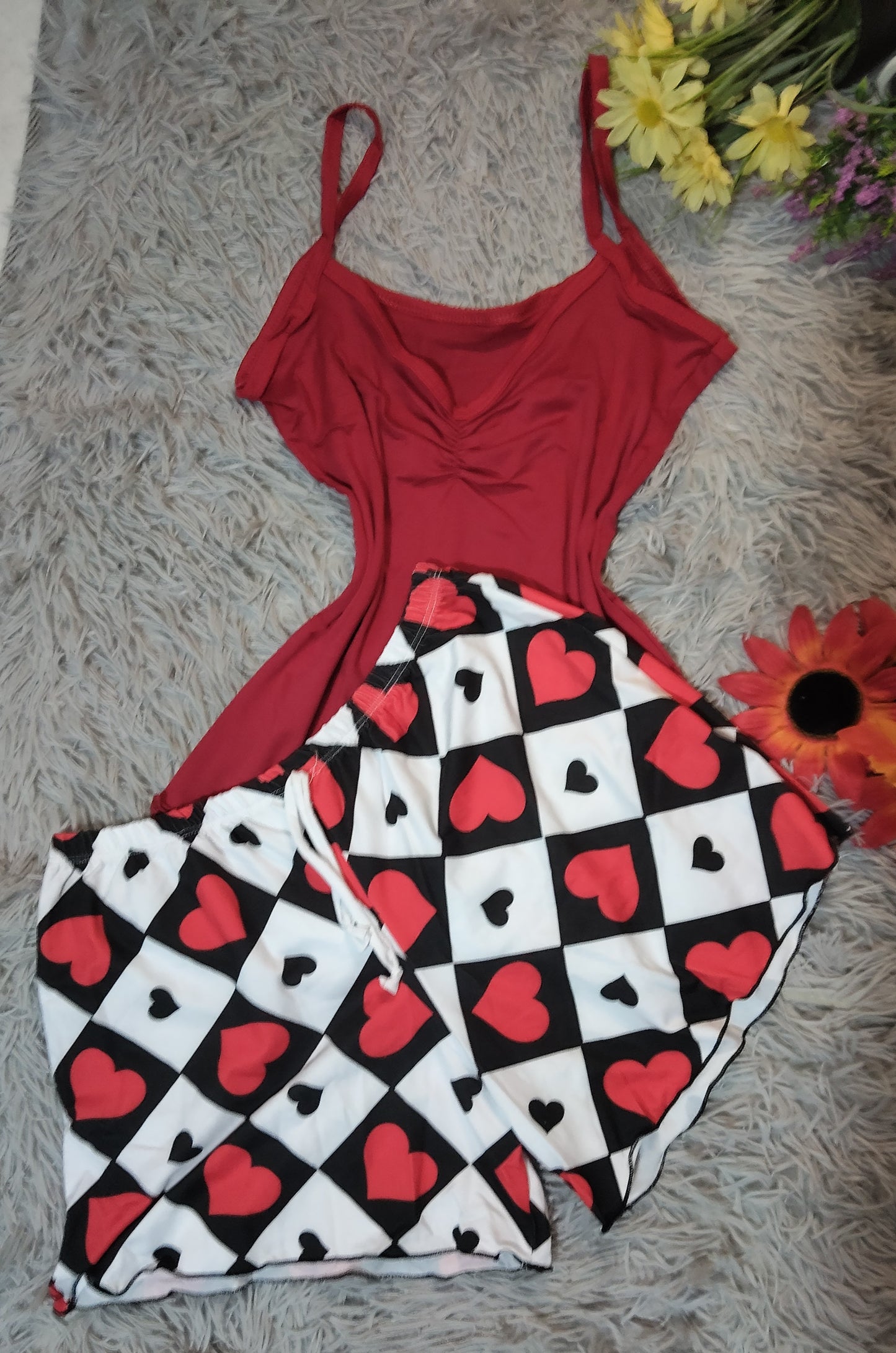 PIJAMA DAMA SENSUALIDAD – BLUSA DE TIRAS Y SHORT ESTAMPADO